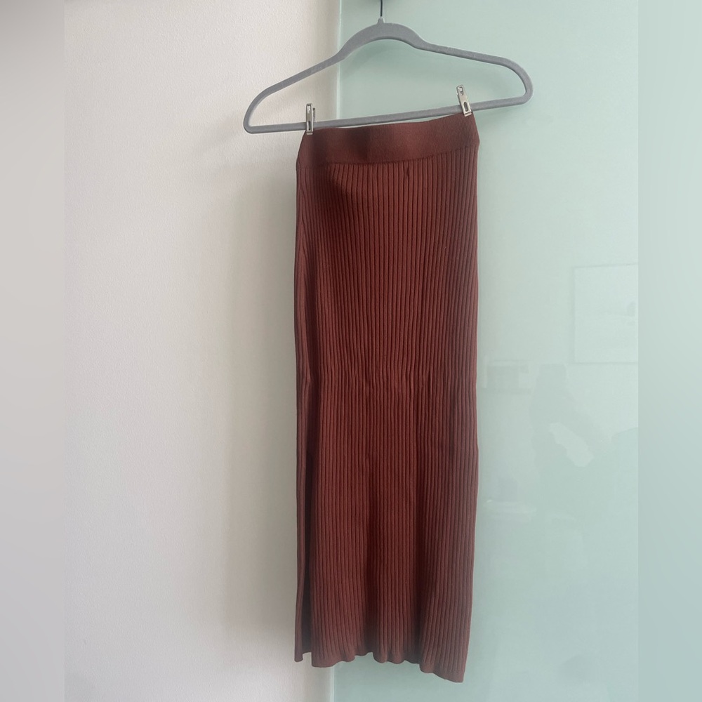 Abercrombie & Fitch Brown/Tan ribbed and knit Pencil Skirt